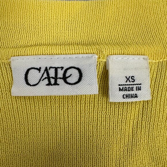 Cato Size XS Womens Yellow Short Sleeve Open Front Shrug Cardigan Knit - Picture 3 of 6
